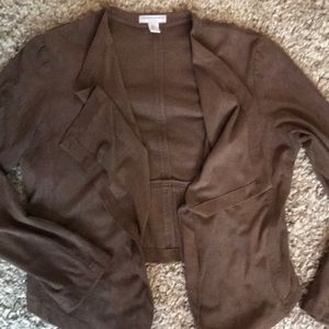 Like New Suede drape front jacket